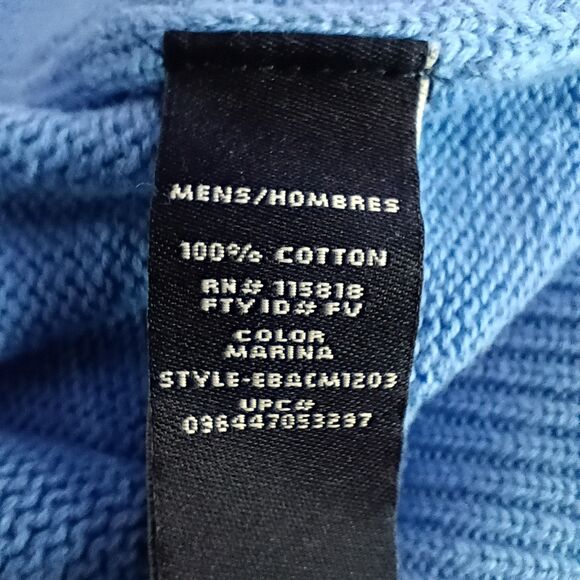 American Classics Russell Simmons Blue Cableknit Sweater Vest Mens L 42-44 Prep - Picture 7 of 7